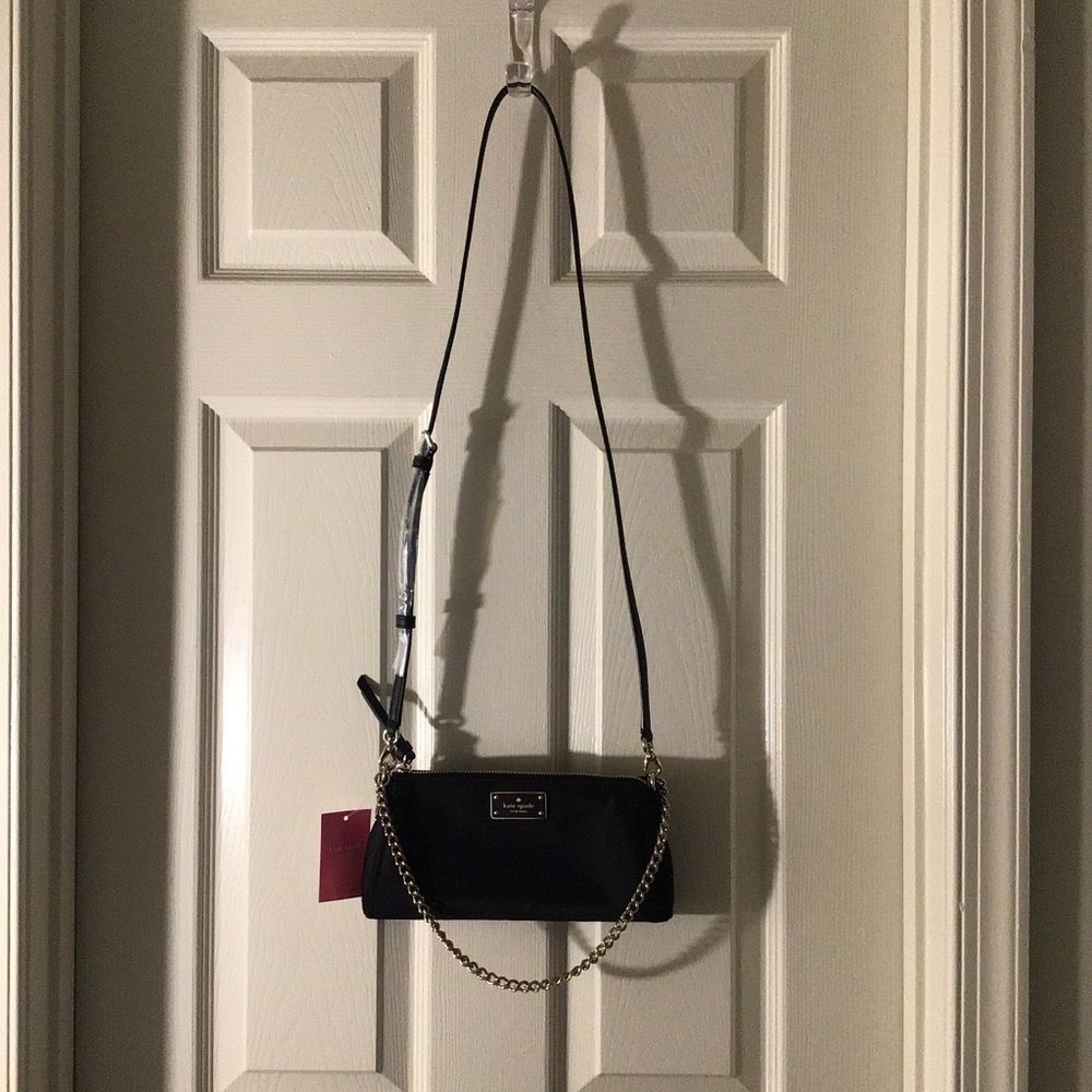 Kate Spade Jane Clutch /Crossbody Gold Chain Strap Gem